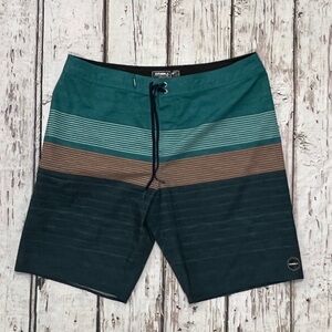 O'Neill Board Shorts Mens Green Swim Trunks Swimwear Bathing Suit Summer